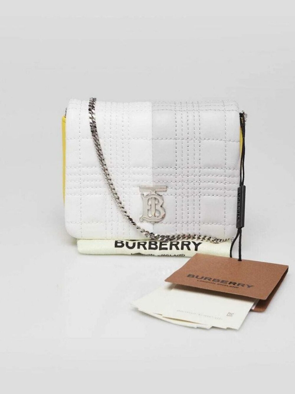 Burberry Multicolor Micro Quilted Lambskin Leather Mini Lola Colorblock Cross... - Picture 2 of 11